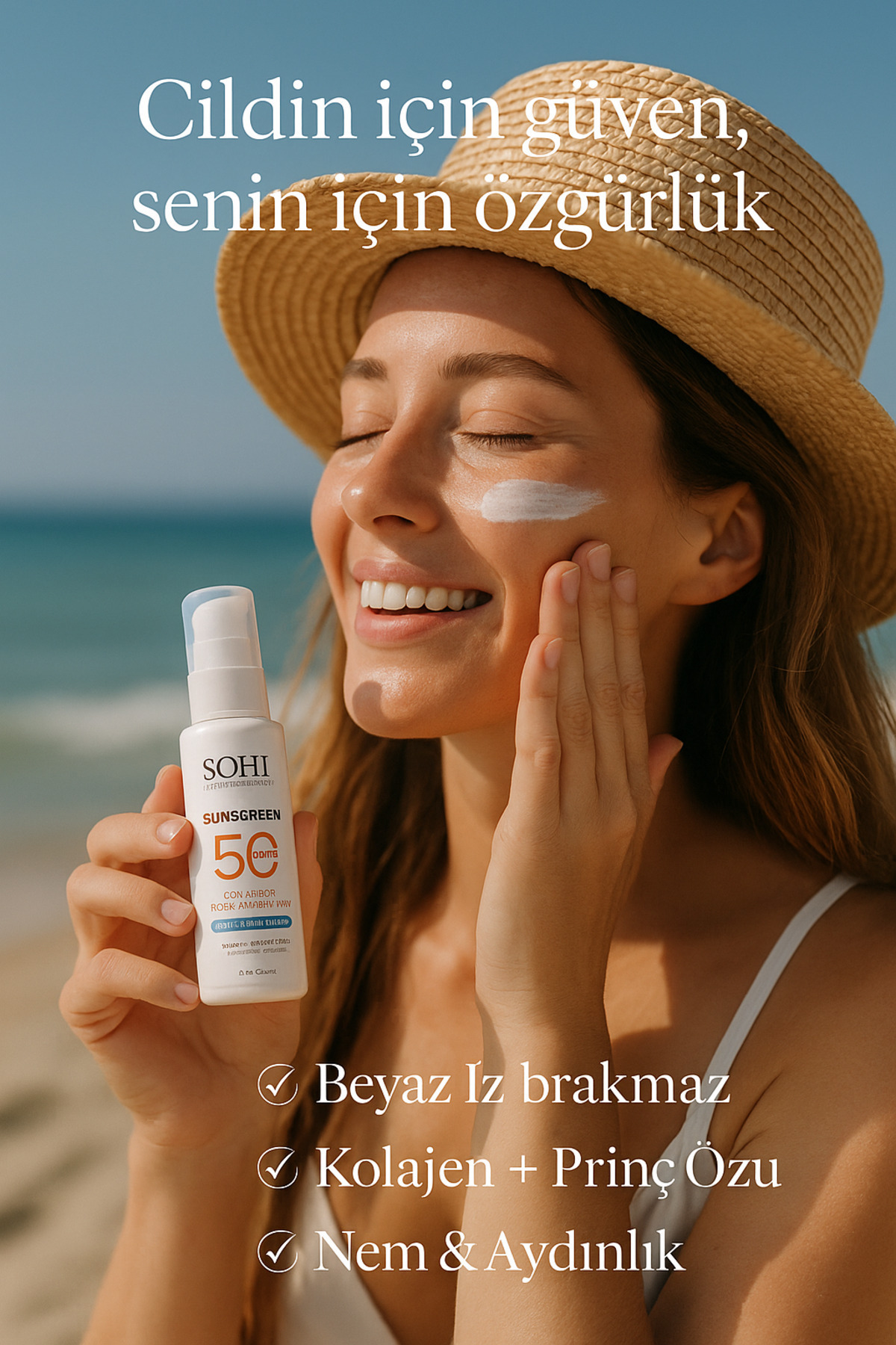 SOHİ SPF 50+ Güneş Kremi | Kolajen & Niacinamide & Hyaluronik Asit - Görsel 2