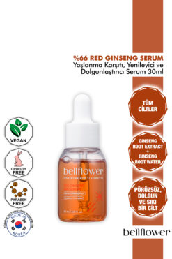 Bellflower %66 Red Kırmızı Ginseng Içeren Onarıcı, Canlandırıcı, Yaşlanma Karşıtı Ve Dolgunlaştırıcı Serum 30ml