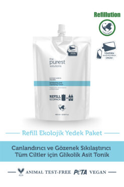 The Purest Solutions Canlandırıcı,Gözenek Sıkılaştırıcı Tüm Ciltler Için Glikolik Asit Tonik Ekolojik Yedek Paket 400 Ml