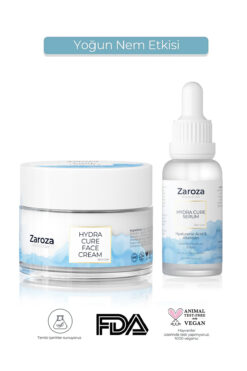 ZAROZA Hyaluronik Asit Içerikli Ultra Yoğun Nemlendirici Hydra Cure Face Cream ve Serum İkili Set