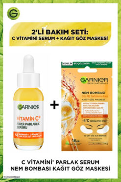 Garnier C Vitamini Parlak Super Aydınlatıcı Serum 30ml+Göz Altı Torbalarına Karşı Kağıt Göz Maskesi