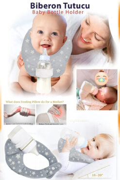 HALZEY Biberon Tutucu, Emzirme Kolaylaştırıcı Emzirme Yastığı Yıldız Desenli Pratik Bebek Besleme