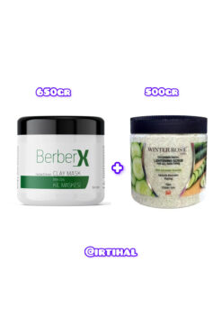 irtihal 1 Adet Berberx bitki özlü kil maskesi + 1 adet winter rose salatalık ekstraktlı kumlu maske peeling