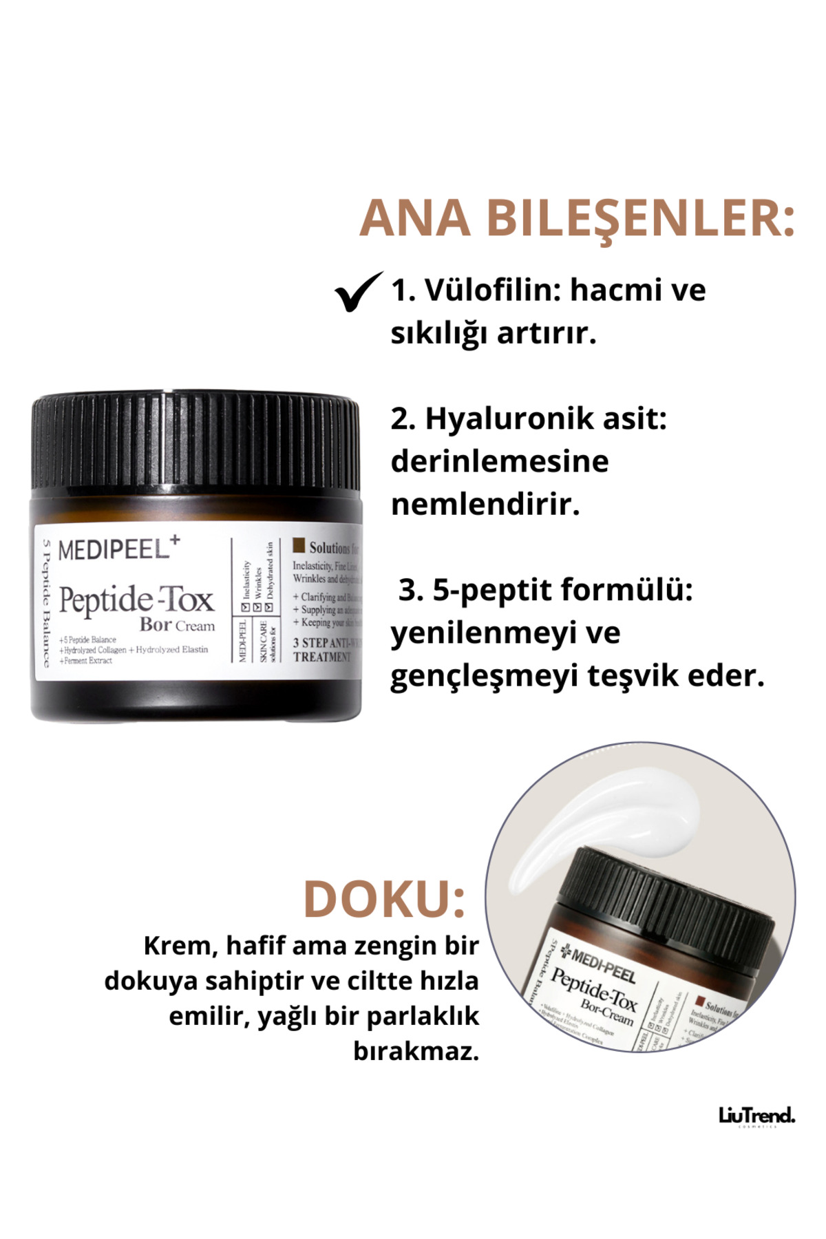 Medipeel Peptide-tox Bor Cream 50 ml Peptit Kompleksi Içeren Krem M0075 - Görsel 2
