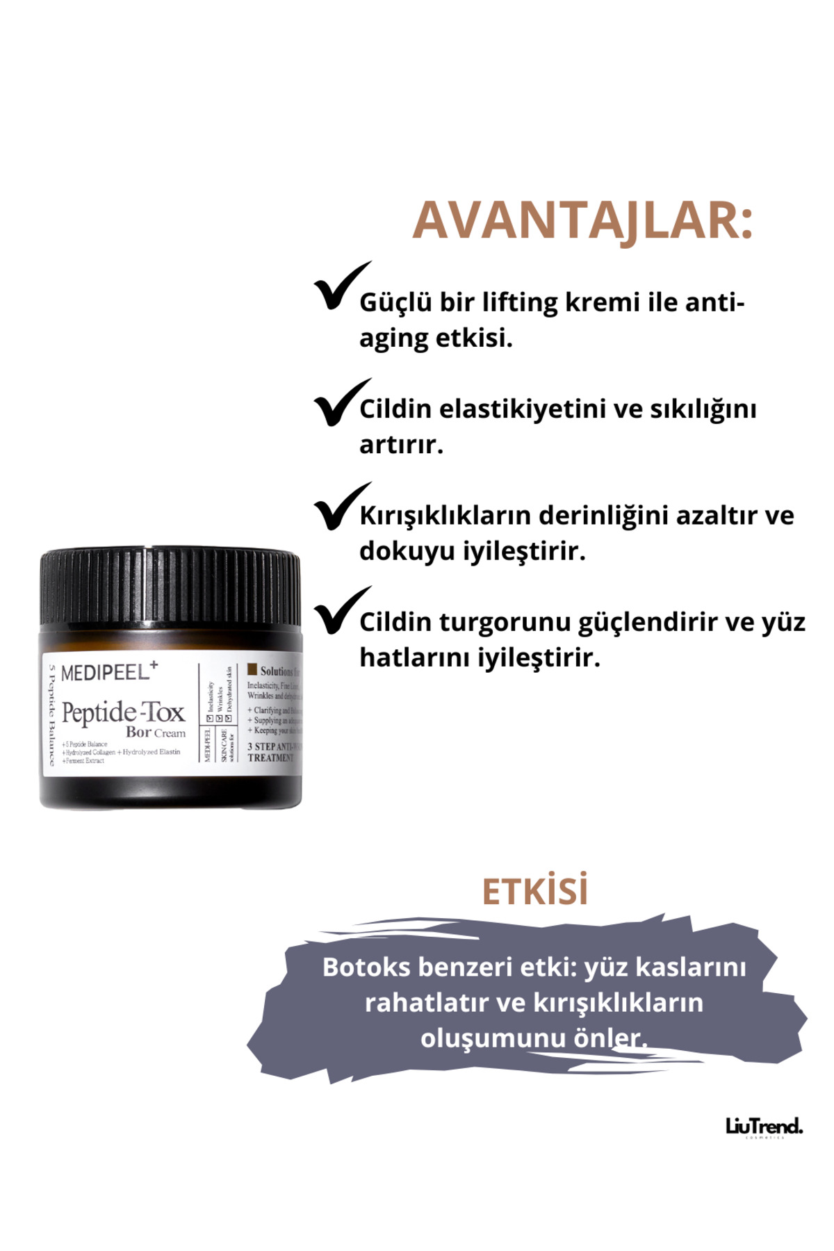 Medipeel Peptide-tox Bor Cream 50 ml Peptit Kompleksi Içeren Krem M0075 - Görsel 3