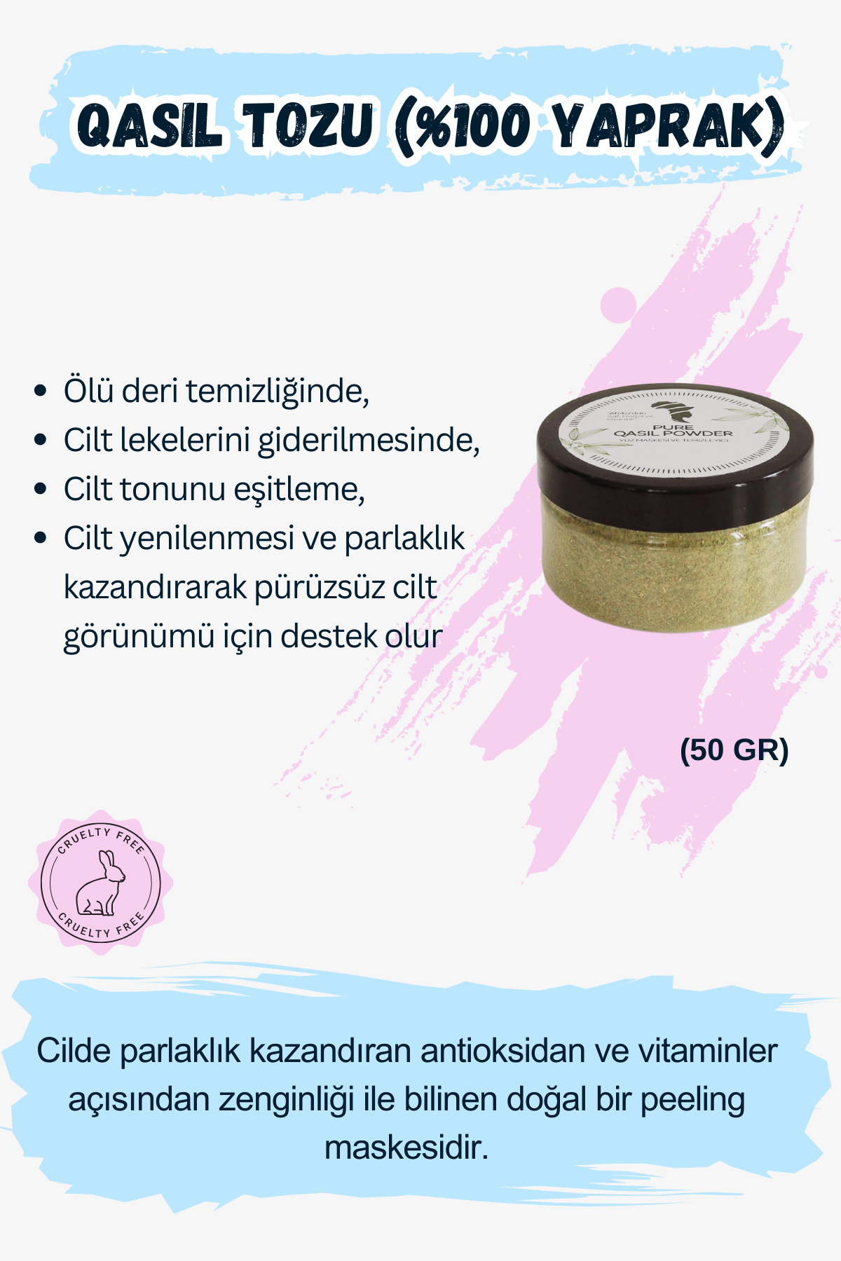 FADHILA ORGANICS Parlaklık Veren %100 Doğal Köpüren Qasil Tozu-50gr