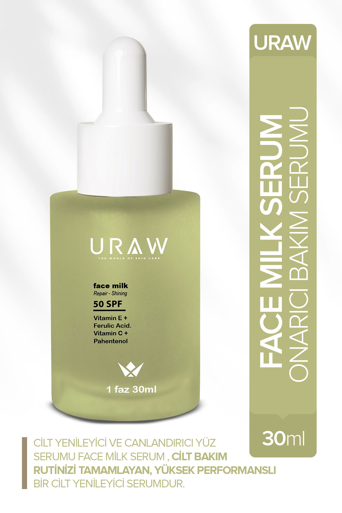 Uraw Face Milk ( Pürüzsüz Görünümü Destekleyen Yenileyici Cilt Bakım Serumu ( 30 ml )