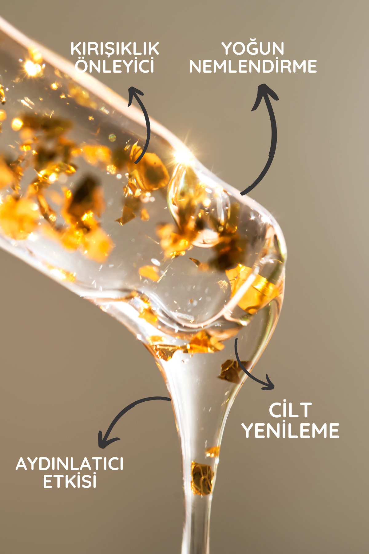 Orginx 24k Altın Parçacıklı Hyaluronik Asit Içeren Kırışıklık Karşıtı Kolajen Cilt Bakım Serum 30 ml - Görsel 3