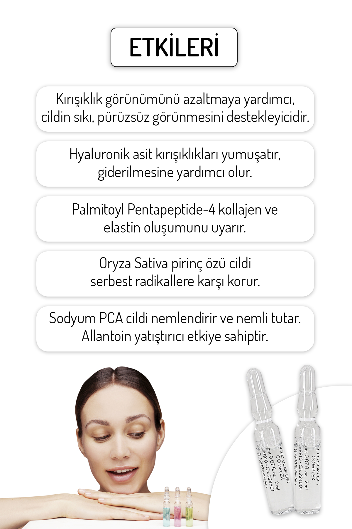 Skin Accents Kırışıklık Giderici Sıkılaştırıcı Ampul Cellullar Lift Cilt Serumu 3 Adet Dermaroller Dermapen Serum - Görsel 2