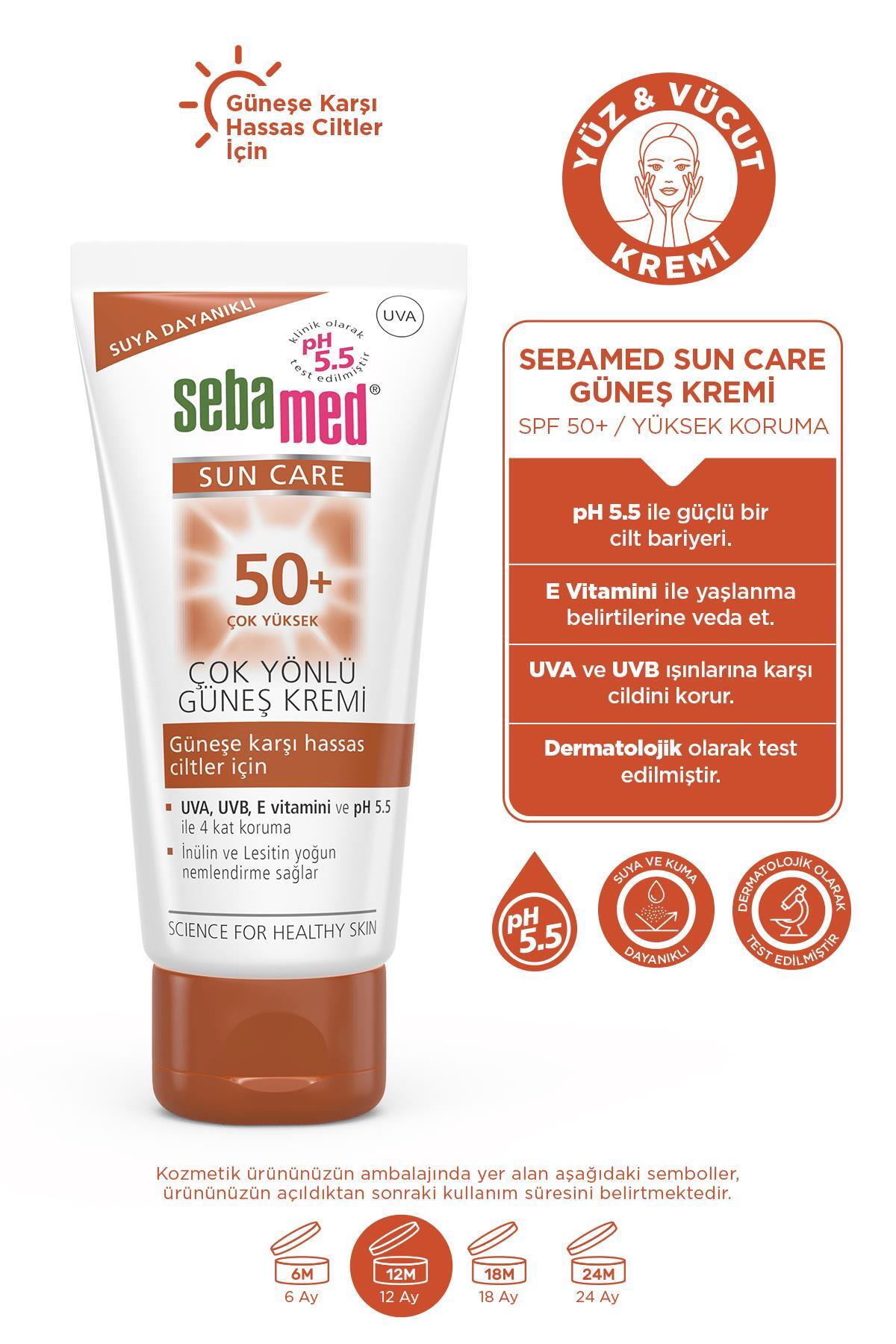 Sebamed Plaj Aynası Hediyeli - SPF 50+ UVA UVB Filtresi - E Vitamini Yüksek Koruma Yüz Güneş Kremi 50ml Seti - Görsel 2