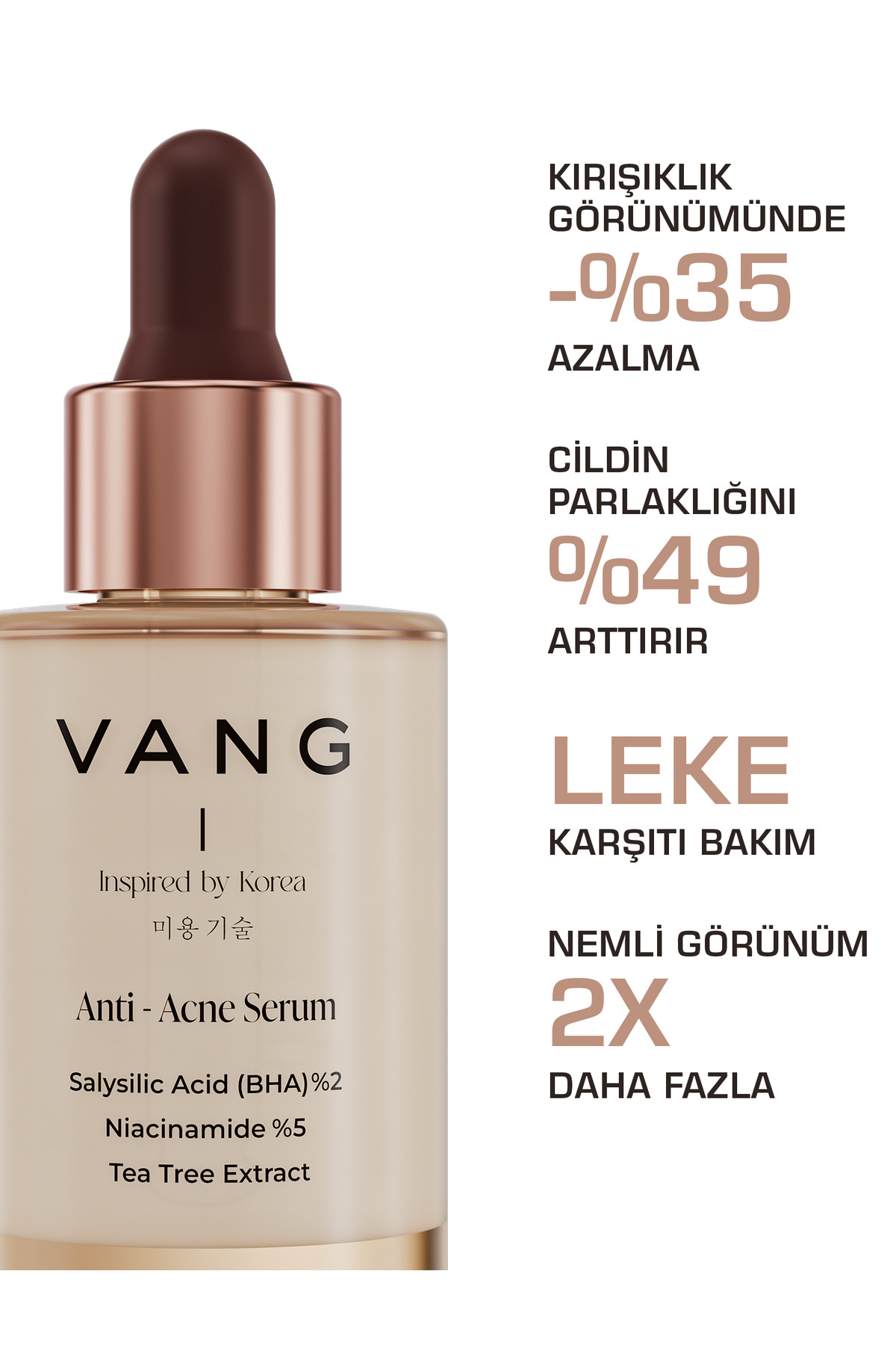 VANG Koyu Leke Ve Sivilce Karşıtı Gözenek Sıkılaştırıcı Niacinamide Cilt Bakım Serumu 30 ml - Görsel 3
