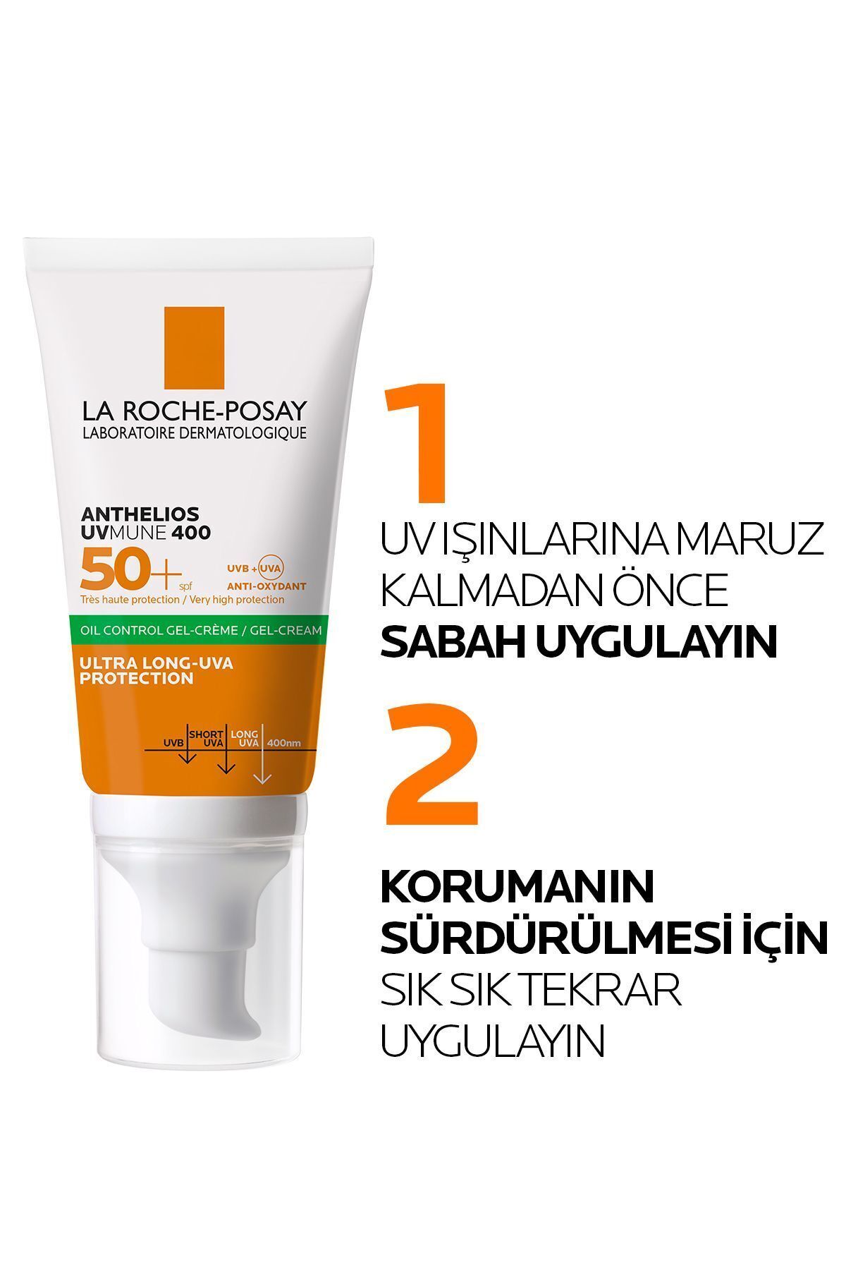 La Roche Posay Anthelios Oil Control Gel Cream Spf50+ Yağlı ve Karma Ciltler İçin Yüz Güneş Kremi 50ml - Görsel 2
