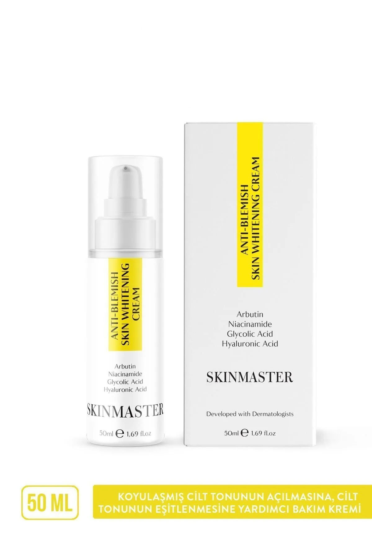 SkinMaster Leke Karşıtı, Cilt Tonunun Eşitlenmesine Yardımcı Bakım Kremi ( Arbutin %2, Glikolik Asit %4)
