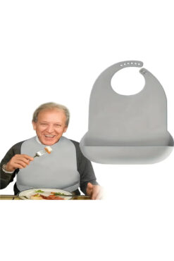 SYNOPE Yetişkinler Yaşlılar İçin Büyük Sıvı Su Geçirmez Ayarlanabilir Silikon Yaşlı Mama Yemek Önlüğü