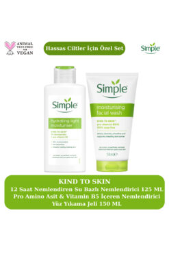Simple Kind To Skin Hassas Ciltler İçin Su Bazlı Nemlendirici 125ML & Nemlendirici Yüz Yıkama Jeli 150 ML