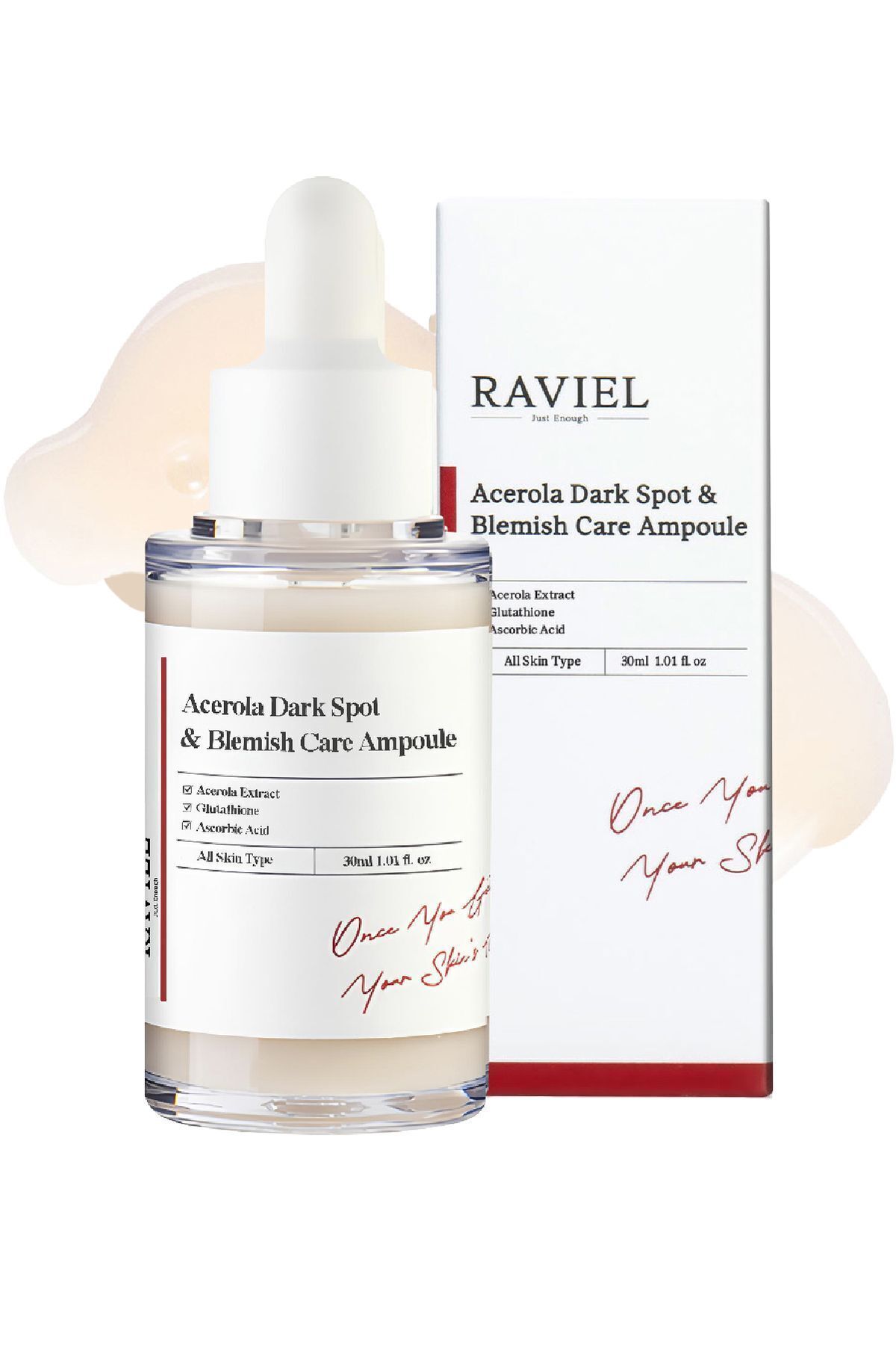 RAVİEL JUST ENOUGH Koyu Lekeler İçin Acerola Dark Spot Blemish Care Ampul Serum