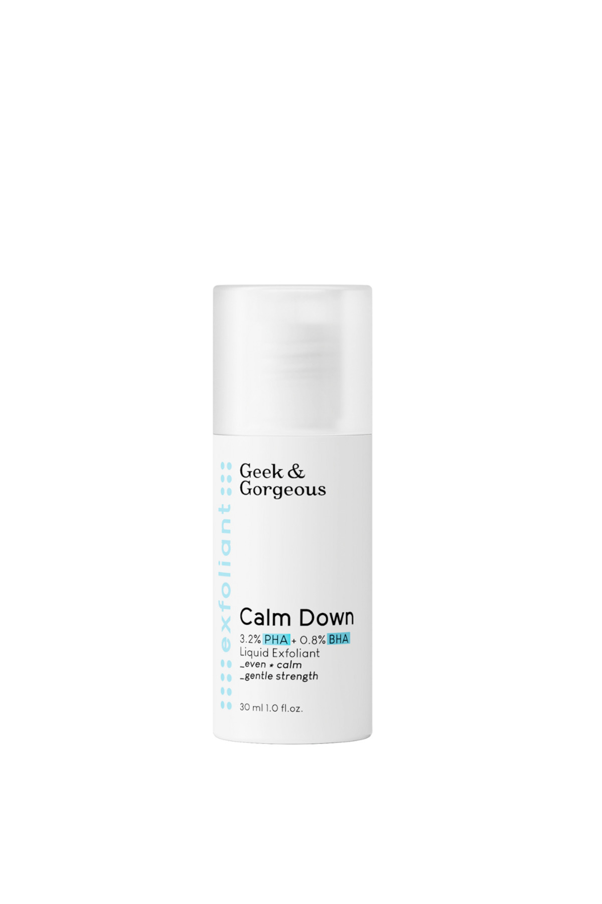 GEEK & GORGEOUS Calm Down %3,2 PHA & %0,8 BHA Peeling Eksfoliyan – Canlandırıcı ve Yatıştırıcı