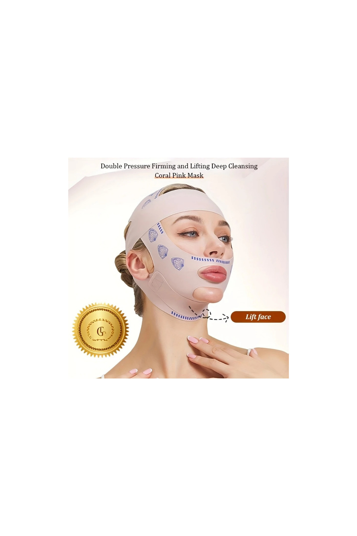 Trade Bazaar 1 adet V-Line Kaldırıcı Yüz Maskesi - , Kırışıklık Karşıtı Uyku Bandajı, Nefes Alabilir E