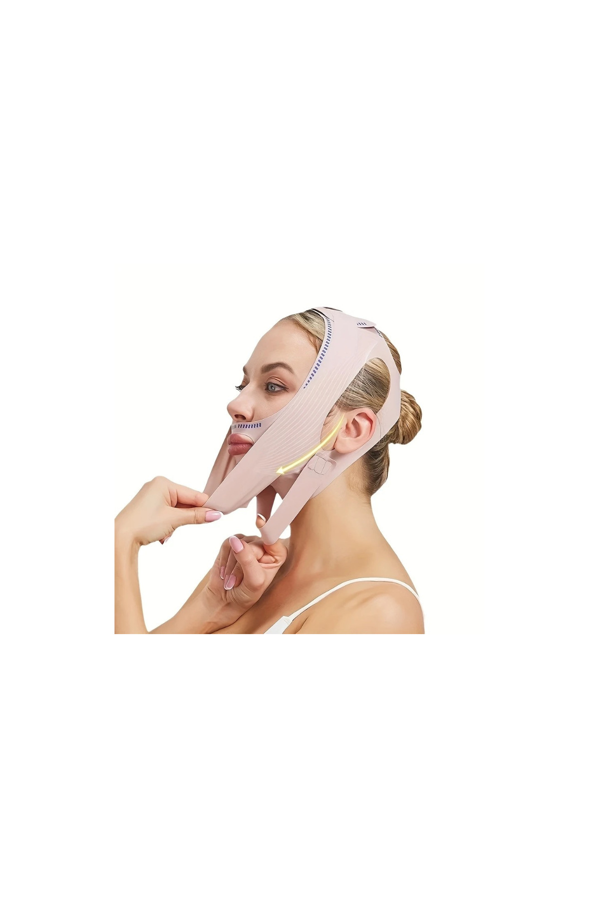 Trade Bazaar 1 adet V-Line Kaldırıcı Yüz Maskesi - , Kırışıklık Karşıtı Uyku Bandajı, Nefes Alabilir E - Görsel 2