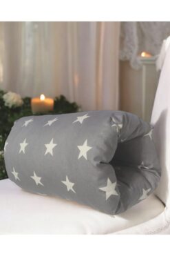 BeybiNest Pratik Emzirme Destek Kolluğu Yastık %100 Organik Pamuklu Gri Yıldızlar