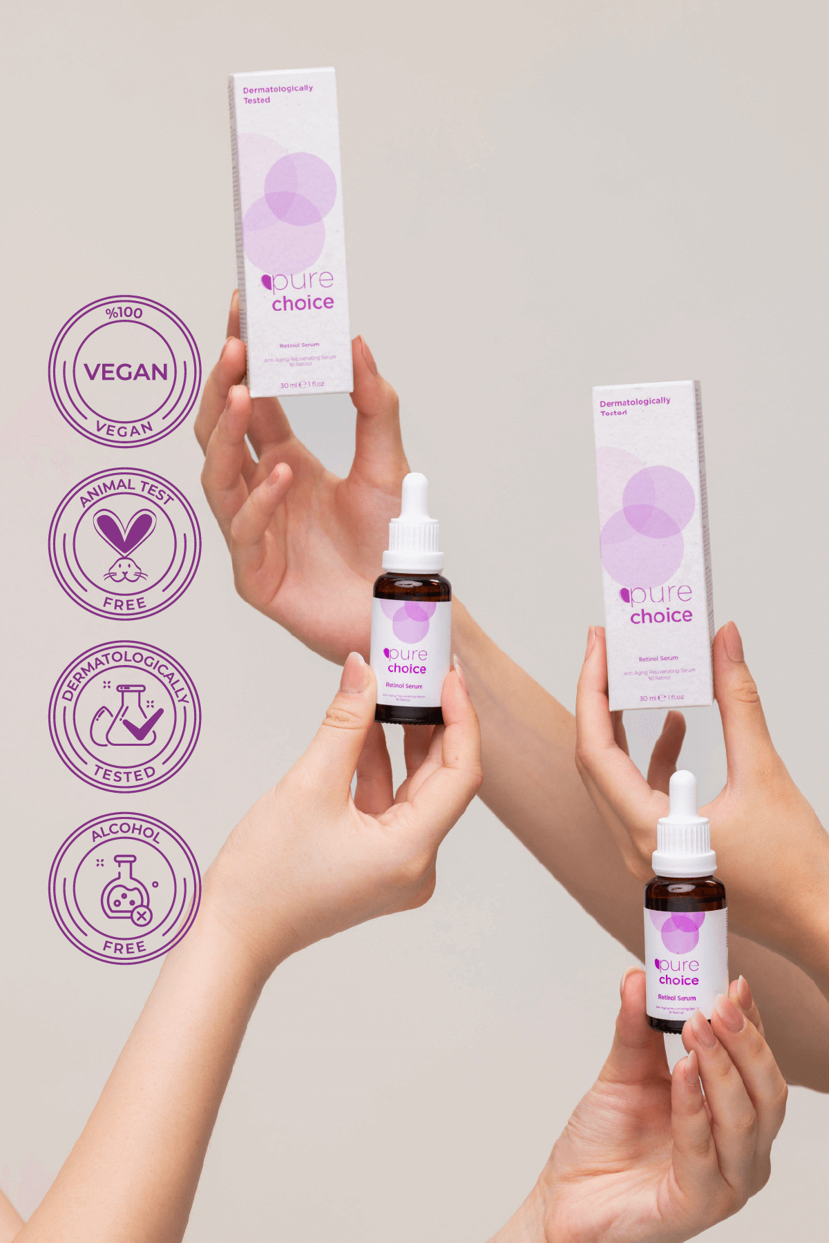 Pure Choice Retinol Serum, 30ml - Yaşlanma Karşıtı ve Yenileyici - Görsel 3