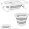 Genel Markalar Katlanır Bebek Yıkama Küvet Seti - Küvet & Kova & Maşrapa Gri Küvet Hooby Life