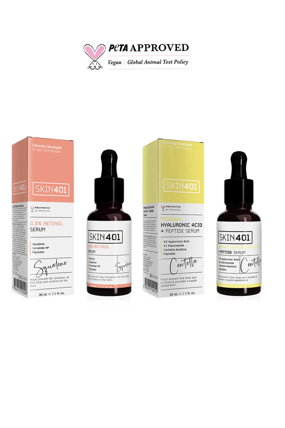 Skin401 Retinol ve Hyaluronik Asit Serum Seti