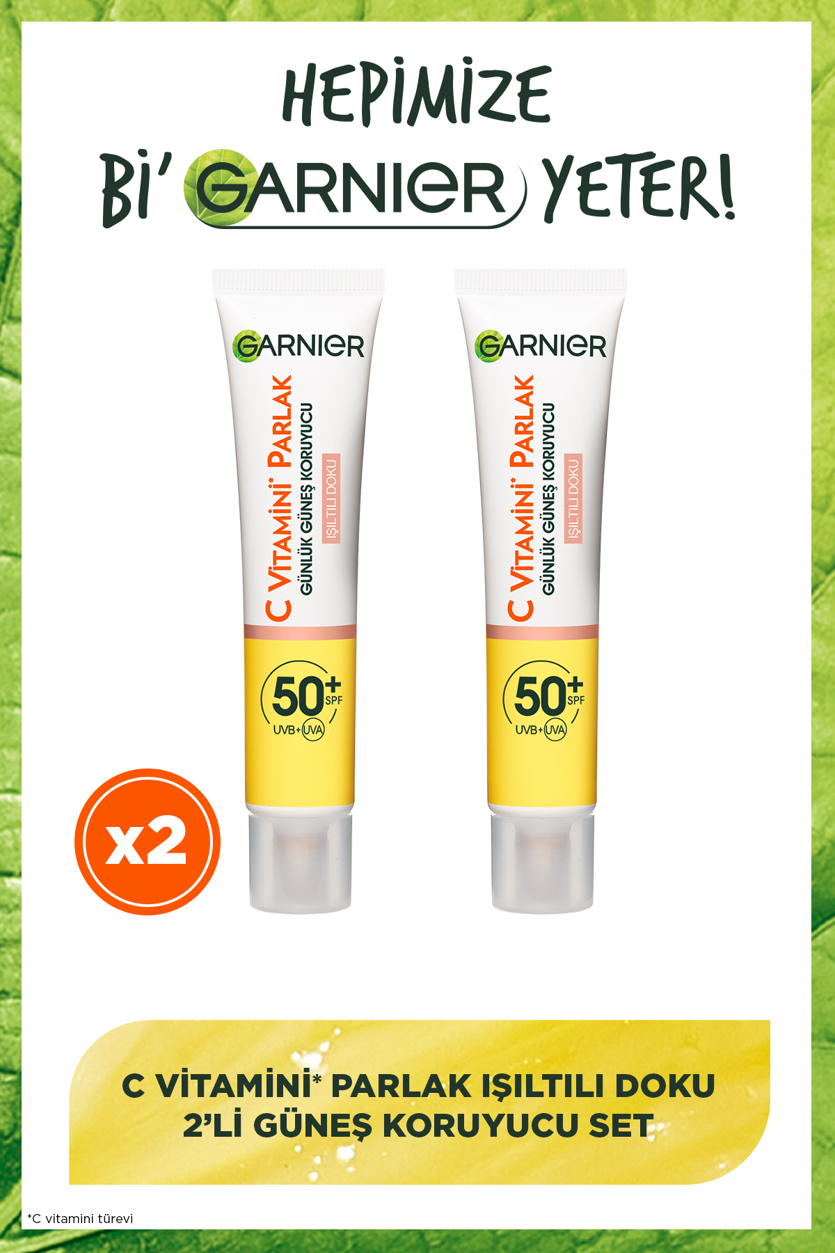 Garnier C Vitamini Parlak 2'li Güneş Koruyucu Set Işıltılı Doku