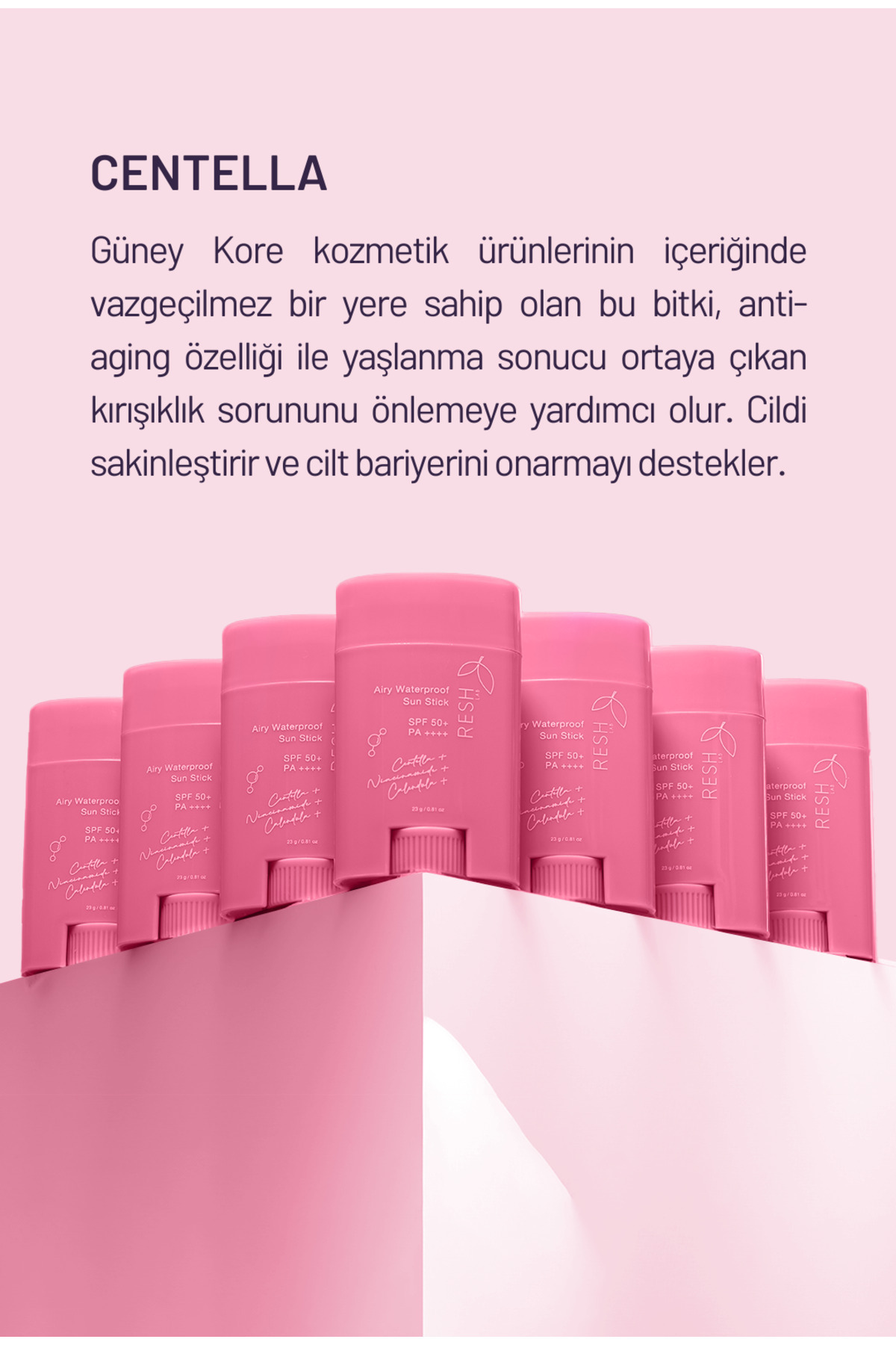 RESH LAB Airy Waterproof Sun Stick SPF50+ PA++++ - 23g - Yüksek Korumalı Güneş Koruyucu Stick - Görsel 2