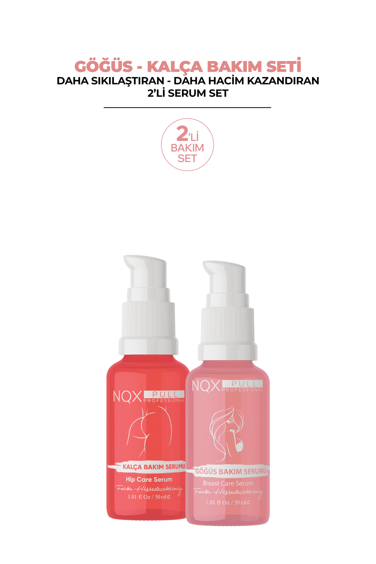 NQX PULL Gögüs Meme Büyütmeye Ve Kalca Dikleştirmeye Sıkılaştırmaya Yardımcı 2 Li Özel Set
