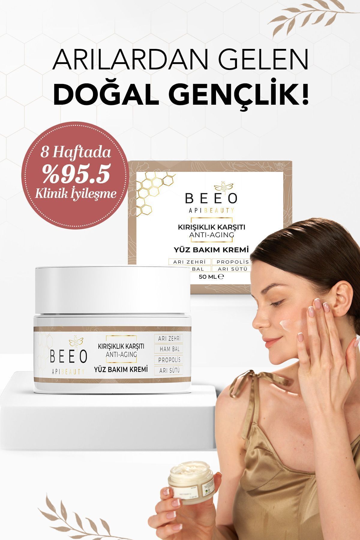 BEE'O Apibeauty Arı Zehirli Propolisli Arı Sütlü Anti Aging Yüz Bakım Kremi 50ml - Görsel 2