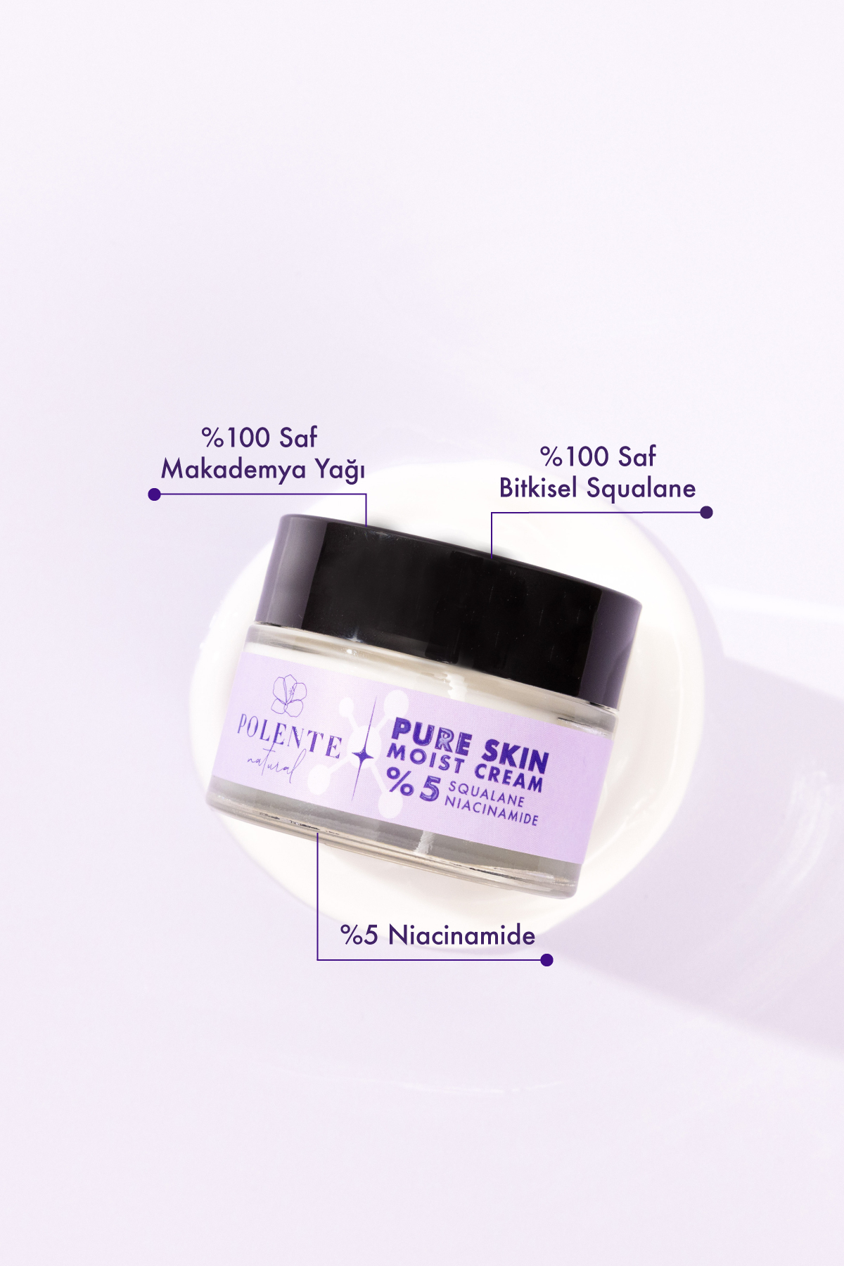 Polente Natural Pure Skın Moıst Cream - %5 Niacinamide Içeren Nemlendirici Krem (50 ML) - Görsel 2