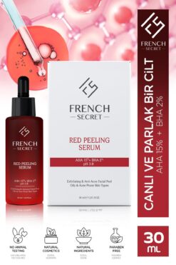 French Secret Red Peeling Serum 30 ml Aha%15 Bha%2 Leke Karşıtı, Cilt Yenileyici Kırmızı Yüz Peeling