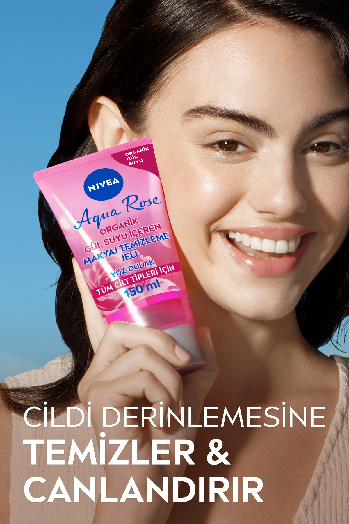 NIVEA Aqua Rose Organik Gül Suyu Makyaj Temizleme Jeli 150ml Ve Nemlendirici Tonik 200ml, Pamuk Hediyeli - Görsel 2