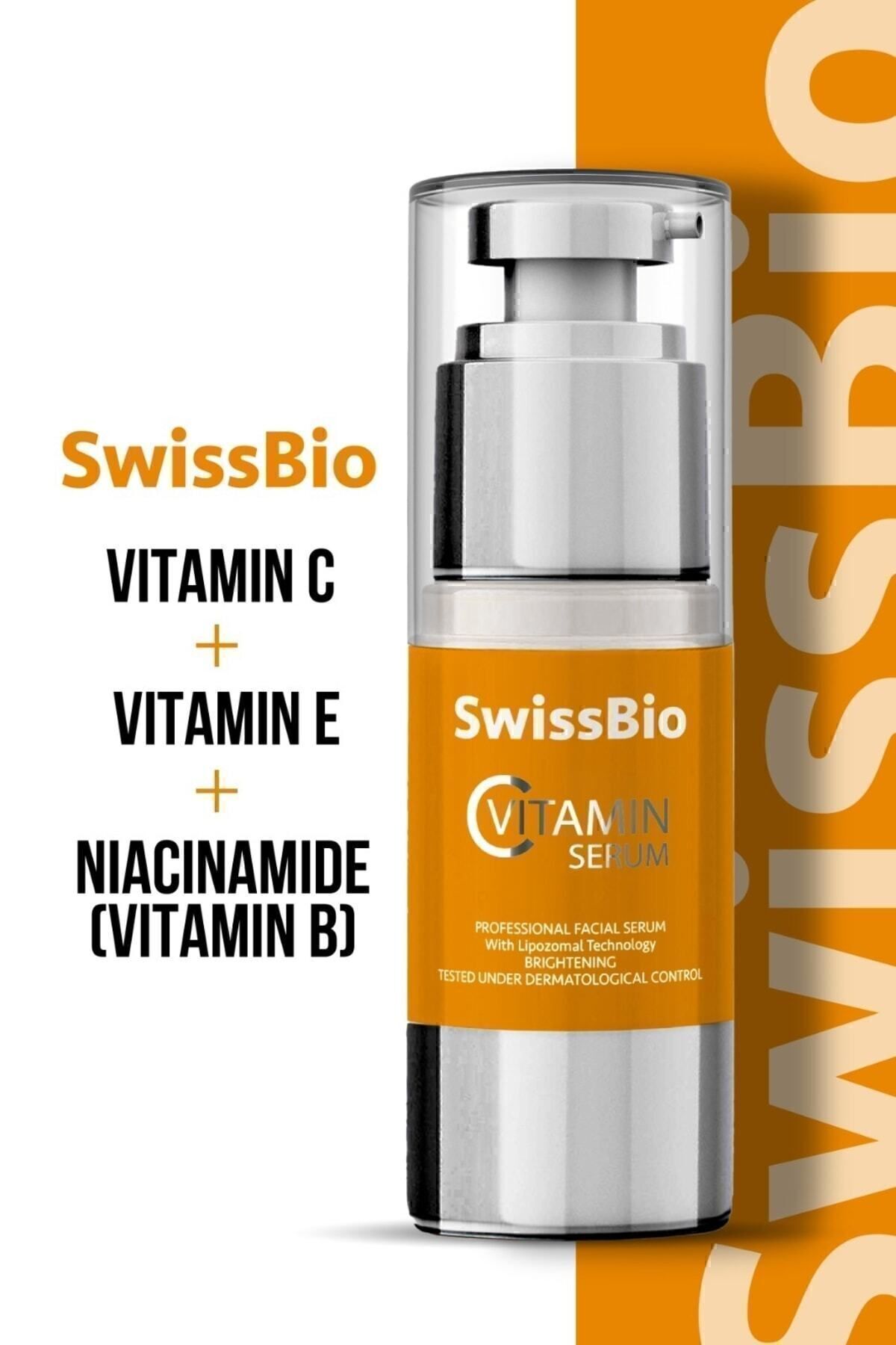 SwissBio C Vitamini Serumu 30 ml Sodium Ascorbyl Phosphate%5+ethyl Asborbic Acid%1,5+niacinamid%2 - Görsel 3