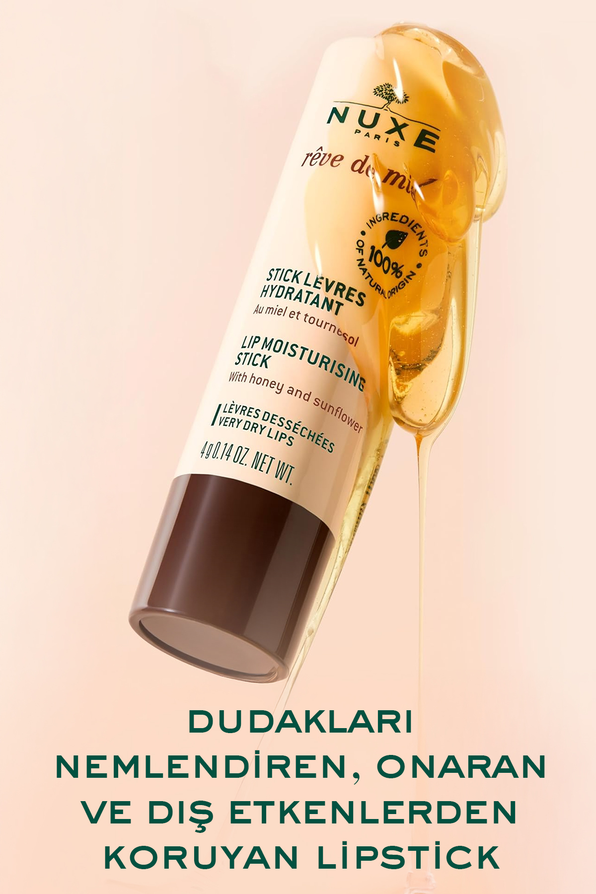 Nuxe Reve De Miel Hand And Nail Cream 30ml - Lip Stick Dudak Bakımı 4g - Görsel 3