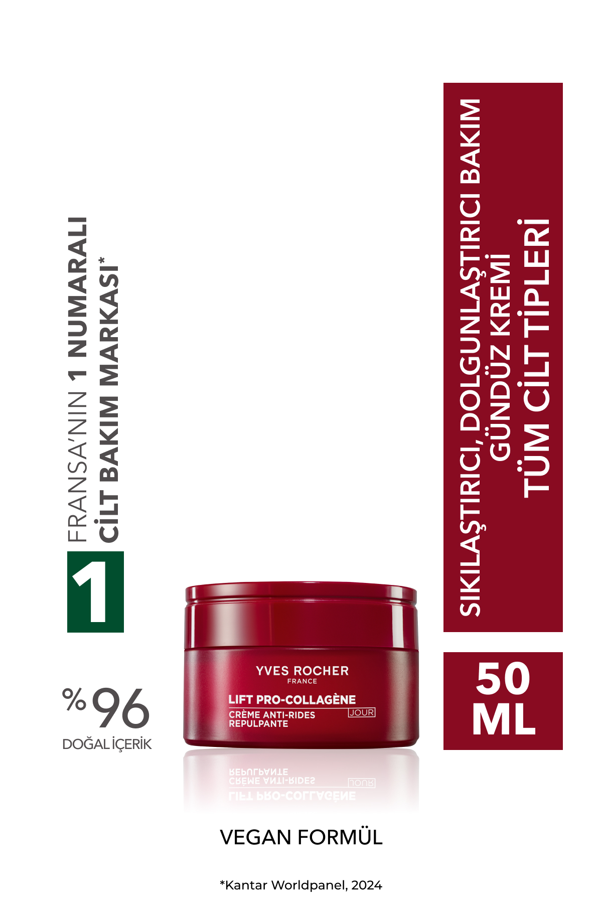 Yves Rocher Gündüz Kremi-Sıkılaştırıcı,Dolgunlaştırıcı Bitkisel Kolajen ve Hyaluronik Bakım/ Lift Pro Collagene