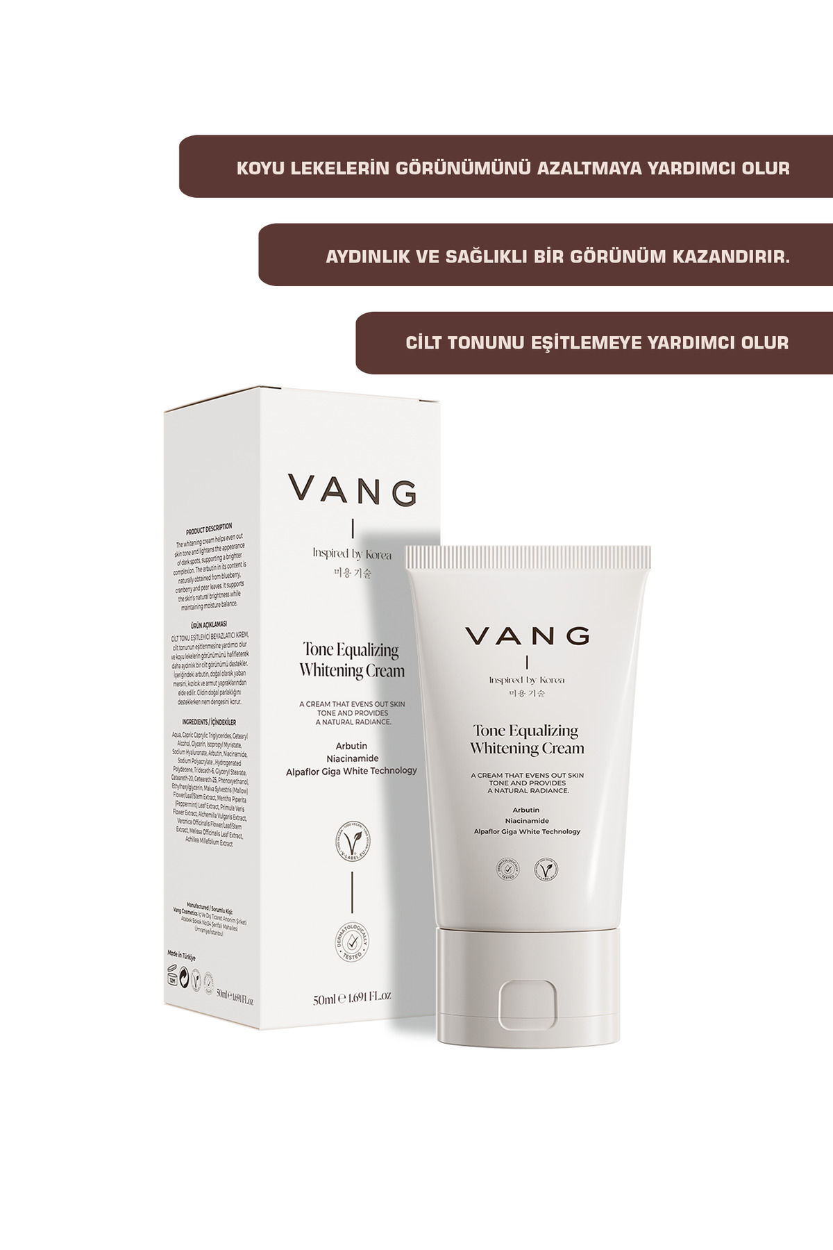 VANG Cilt Beyazlatıcı ve Leke Karşıtı Krem | Arbutin & Niacinamide ile Aydınlatıcı Etki 50 ml - Görsel 2