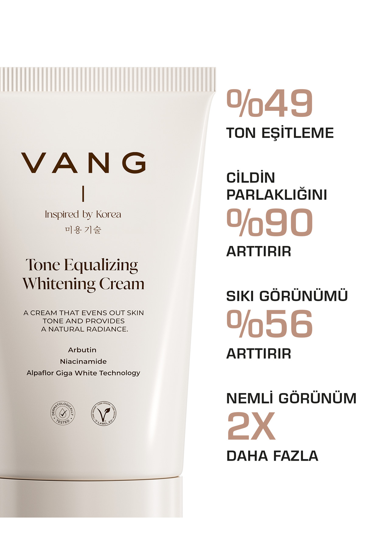 VANG Cilt Beyazlatıcı ve Leke Karşıtı Krem | Arbutin & Niacinamide ile Aydınlatıcı Etki 50 ml - Görsel 3