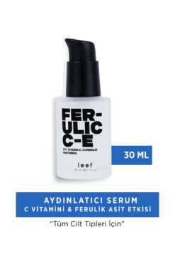 Leef Ferulic C E Serum – %15 C Vitamini %1 Ferulik Asit, Aydınlatıcı & Antioksidan Etki, Su Bazlı