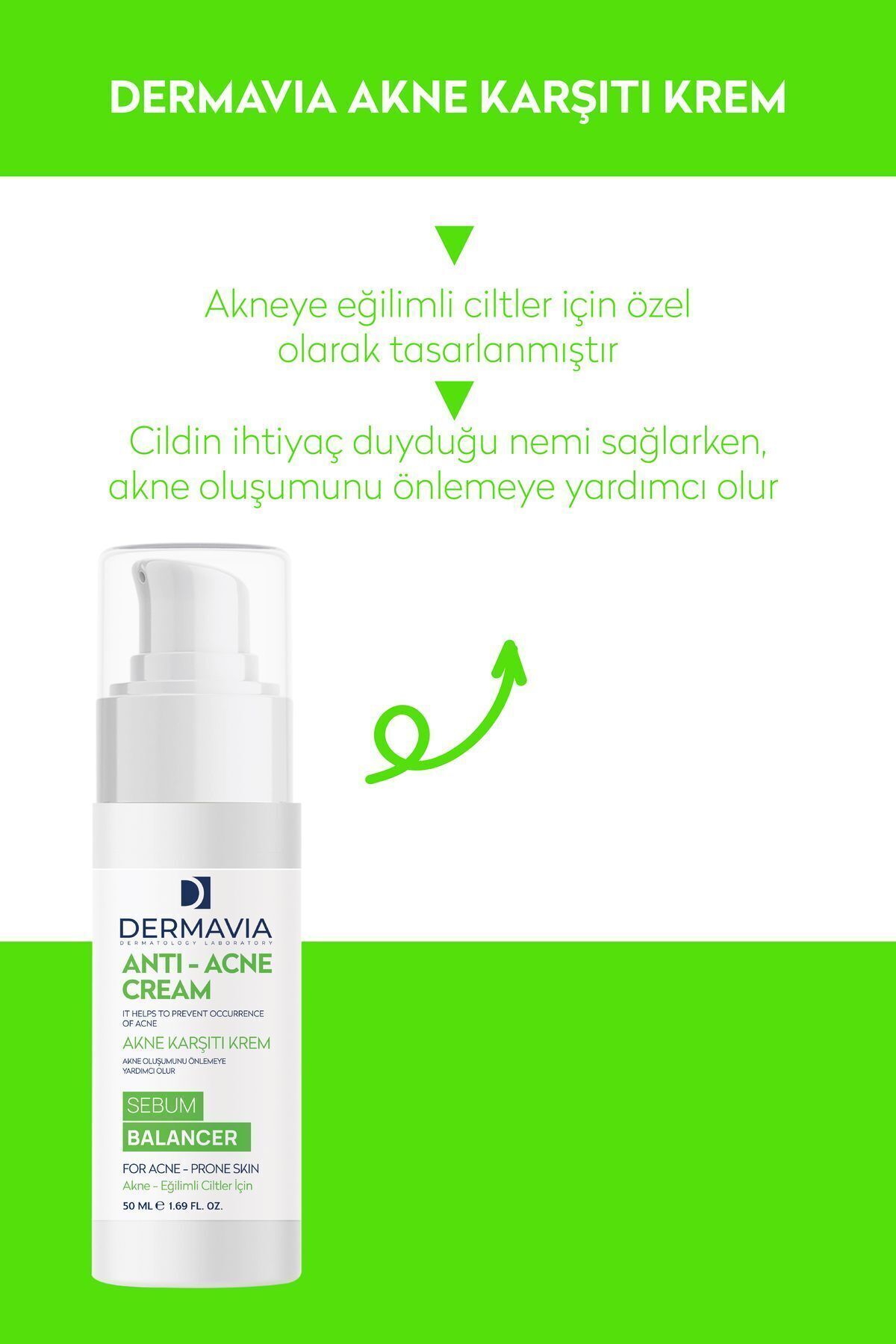 Dermavia Niacinamide Akne Karşıtı Krem 50 ml - Sebum Dengeleyici, Parfümsüz, Tüm Cilt Tipleri için - Görsel 3