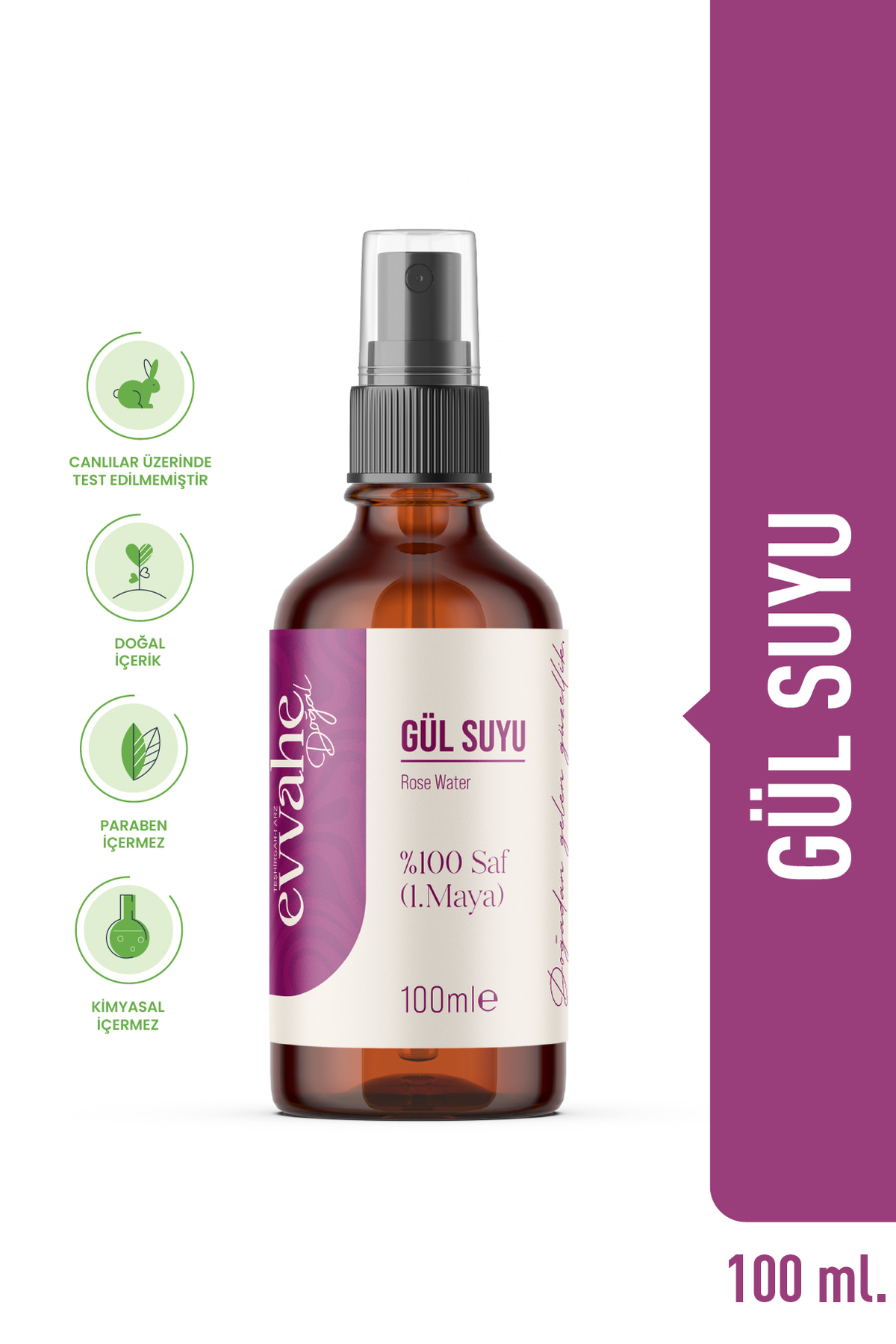 EVVAHE DOĞAL Gül Suyu (100ml)