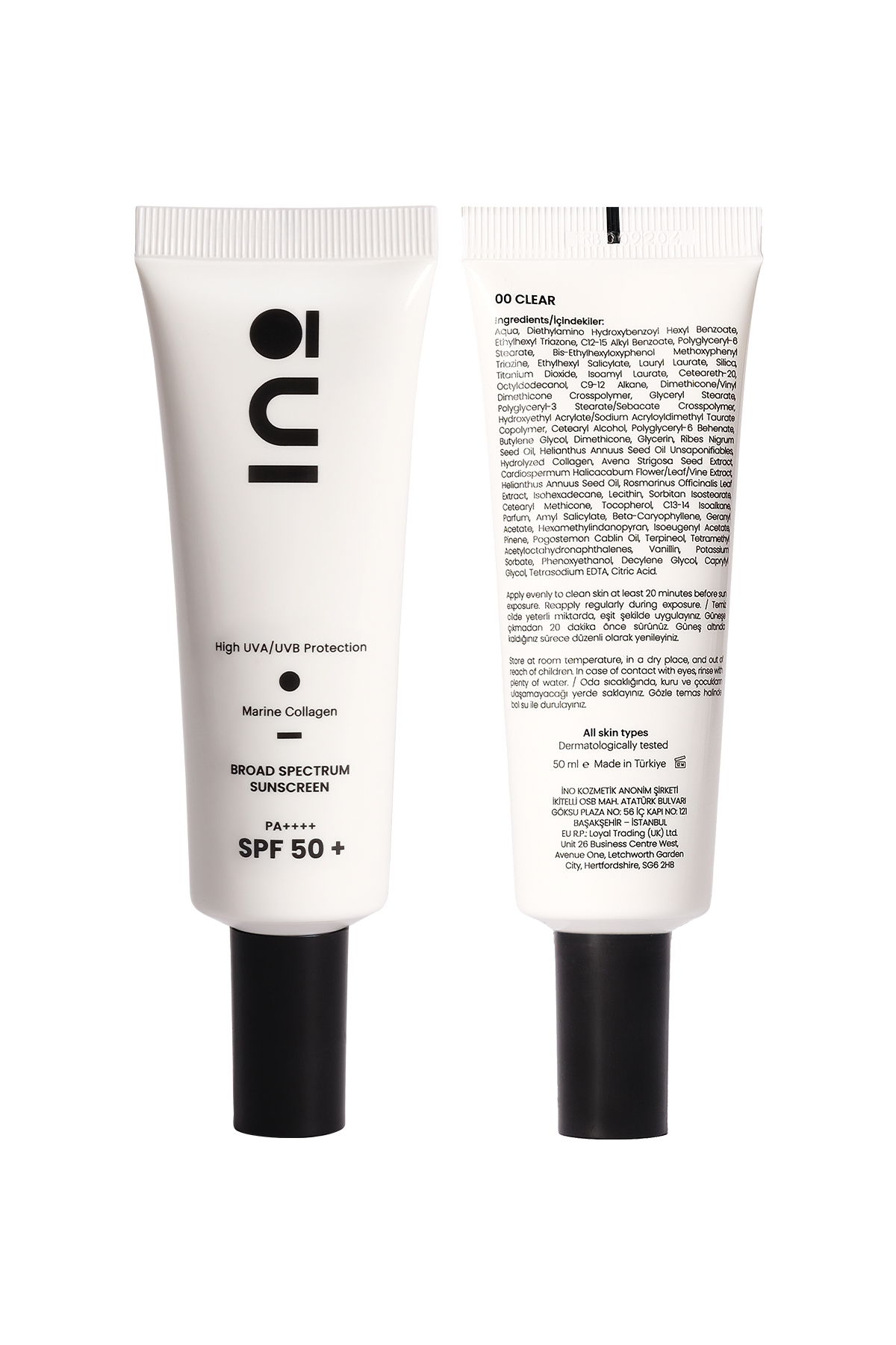 INO Beauty SPF50+ Yüz Güneş Kremi Yüksek Korumalı 00 Clear 50ml (Saf Kolajen) - Görsel 3