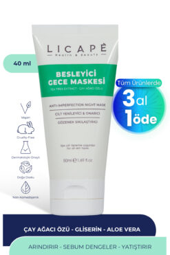 Licape Besleyici Gece Maskesi ( Çay Ağacı Özlü ) 50ml