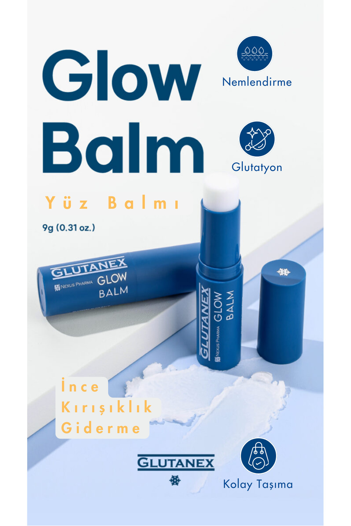 GLUTANEX Glow Balm Aydınlatıcı Kırışıklık Karşıtı Stick Yüz ve Göz Çevresi Balmı - Görsel 2
