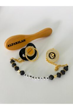 LİFİİ KİŞİYE ÖZEL TASARIMLI İSİMLİ-EMZİK-EMZİK ASKISI ZİNCİR-BEBEK FIRÇASI %100 DOĞAL ORGANİK KEÇİ KILI