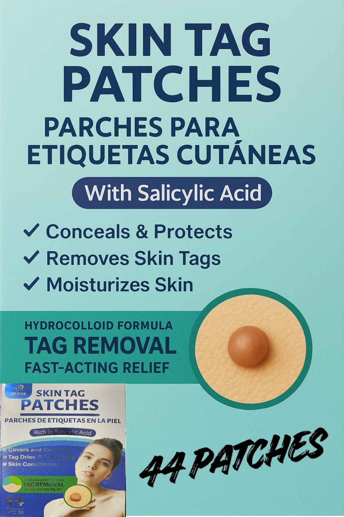 ESENLİWE 44 Adet Siğil çatlak Silme Temizleme Bandı Ben Dövme Skin Tag Remover