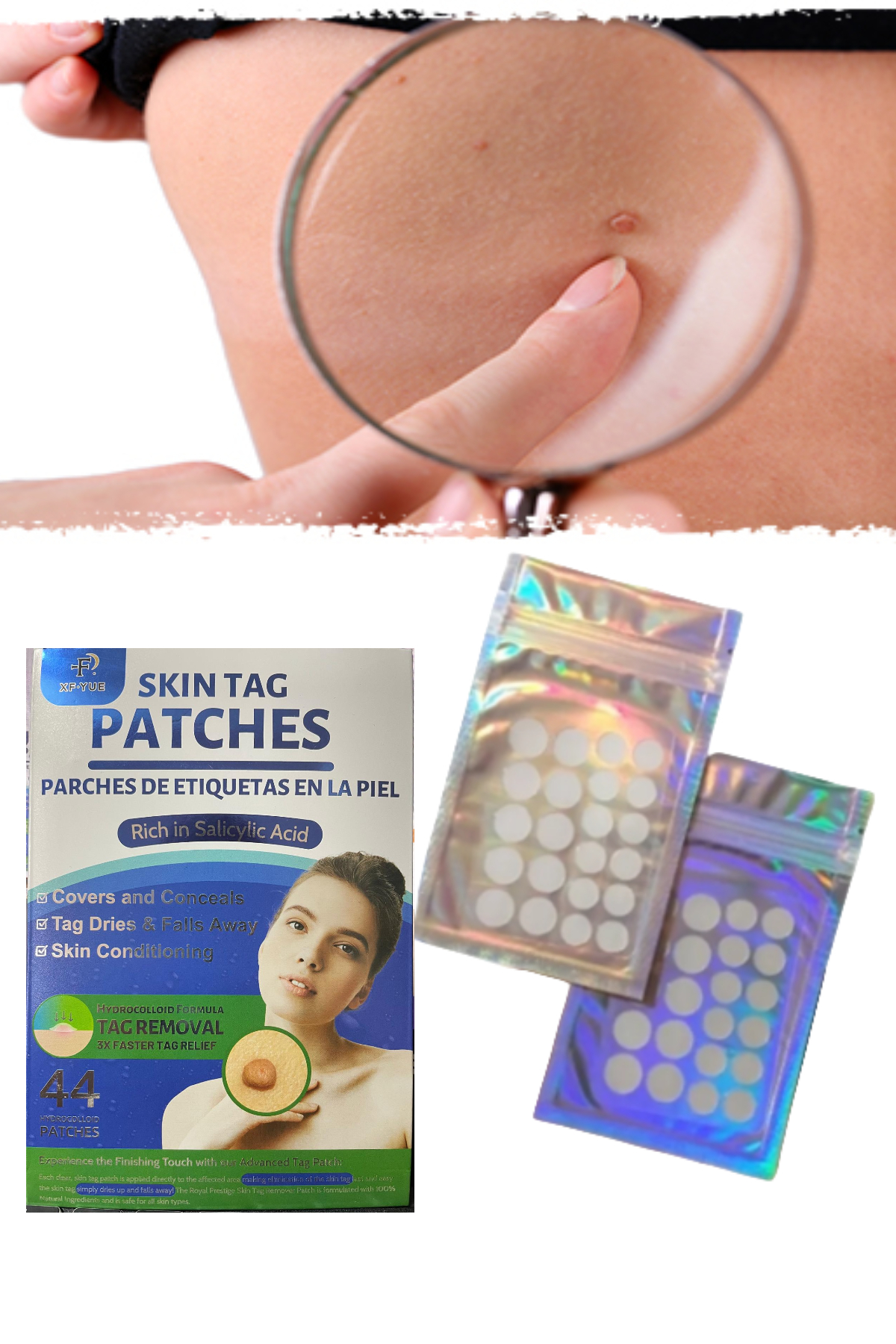 ESENLİWE 44 Adet Siğil çatlak Silme Temizleme Bandı Ben Dövme Skin Tag Remover - Görsel 2