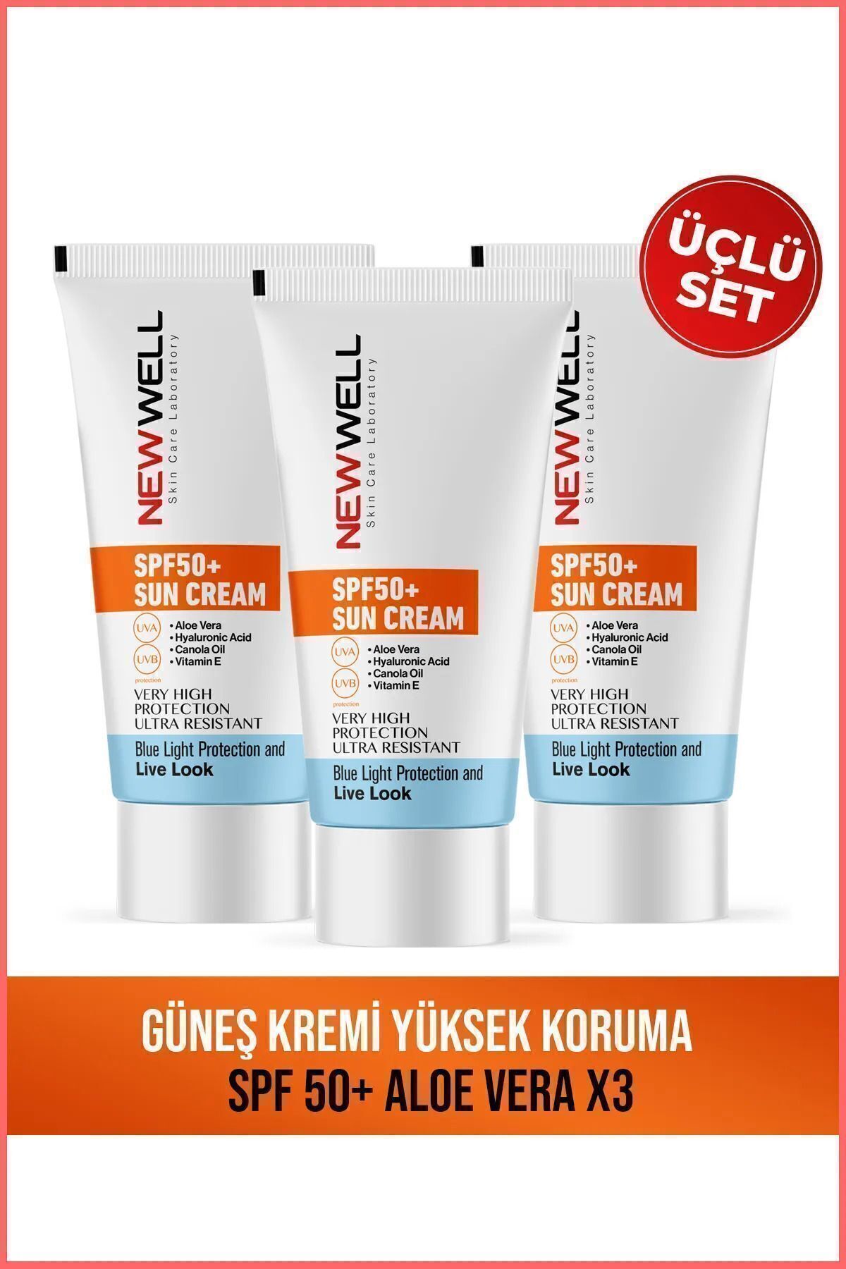 New Well 3x Güneş Kremi Yüksek Koruma Spf 50 (ALOE VERA)