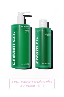 Cream Co. Akne & Leke Karşıtı Yağ Dengeleyici Temizleyici Arındıcı İkili (Niacinamide + Çay Ağacı Yağı)
